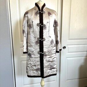 Vintage Asian Silk and Fur Coat